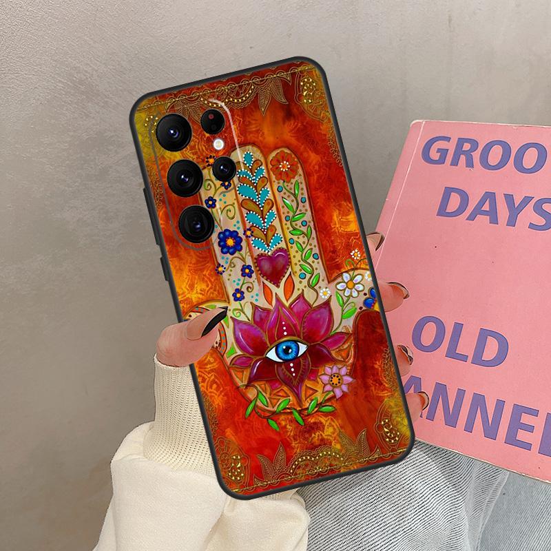 Чехол Hamsa Рука Фатимы для Samsung Galaxy S24 Ultra S20 S21 S22 S23 S25 Ultra S9 S10 Plus S25 FE Чехол Coque