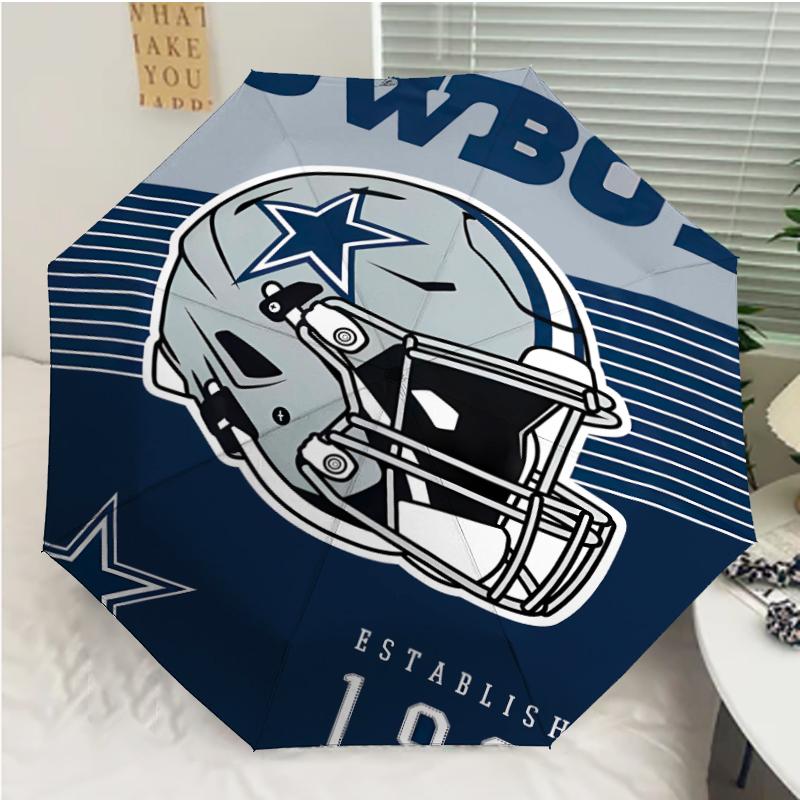 Автоматический зонт с принтом Dallas Cowboys, 8 спиц, железный каркас, пластиковая ручка, подходит для путешествий на свежем воздухе и на каждый день, идеальный подарок