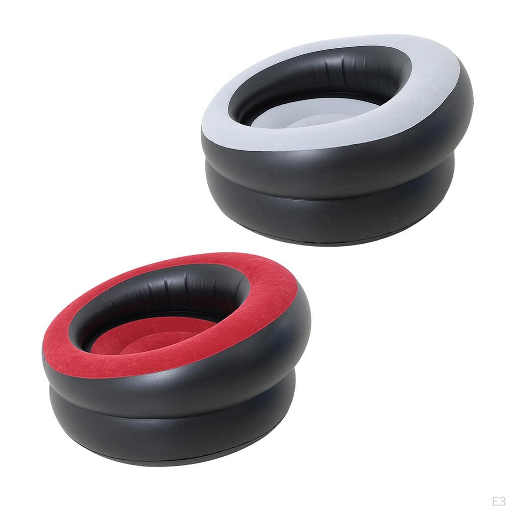 Inflatable Chair Couch Comfortable Lounger Flocking Air Sofa for Fishing Office Hiking