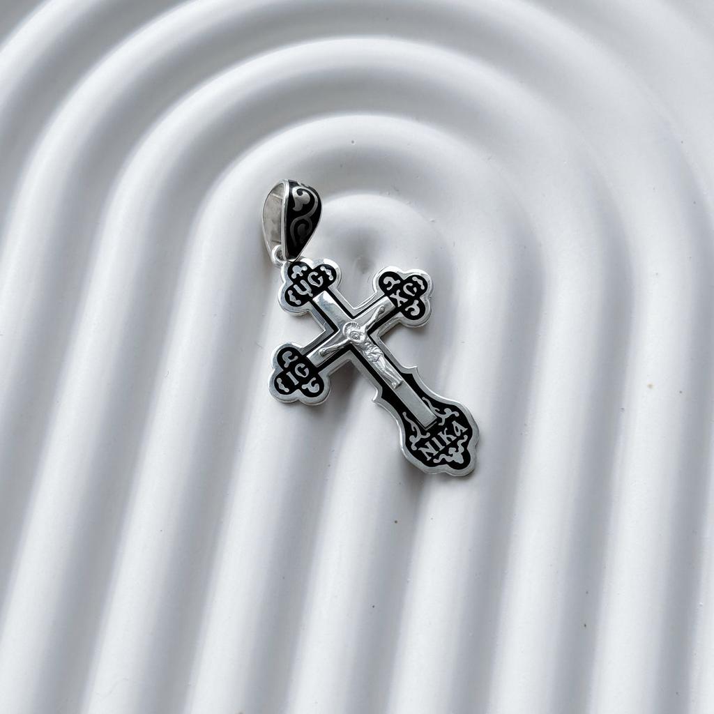 Серебряный крестик с емаллю (2156598)