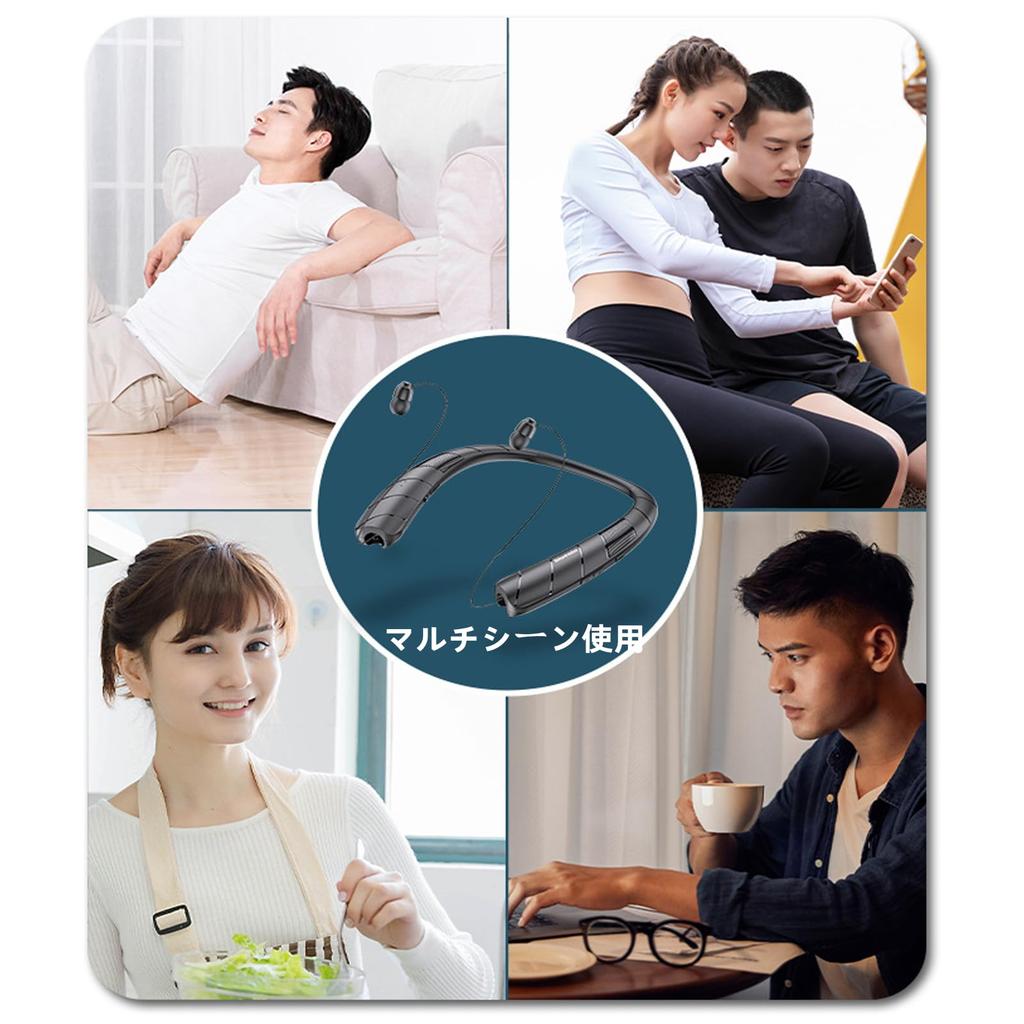 Bluetooth Neck 32GB for Automatic 10 Hours of Continuous Suitable for and Outdoors Speaker, Built-in Card, Noise-Canceling Headphones, TV, Retraction,