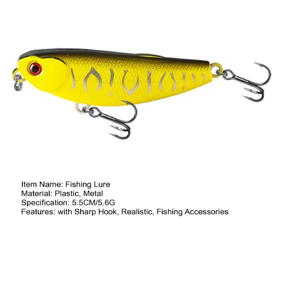 5.5CM/5.6G Topwater Pencil Lure with Treble Hook Realistic Floating Jigging Fishing Bait