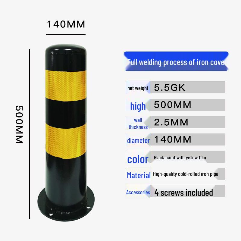 Reflective Steel Anti-Collision Post: Removable Ground Pile for Road Block Isolation and Parking Safety