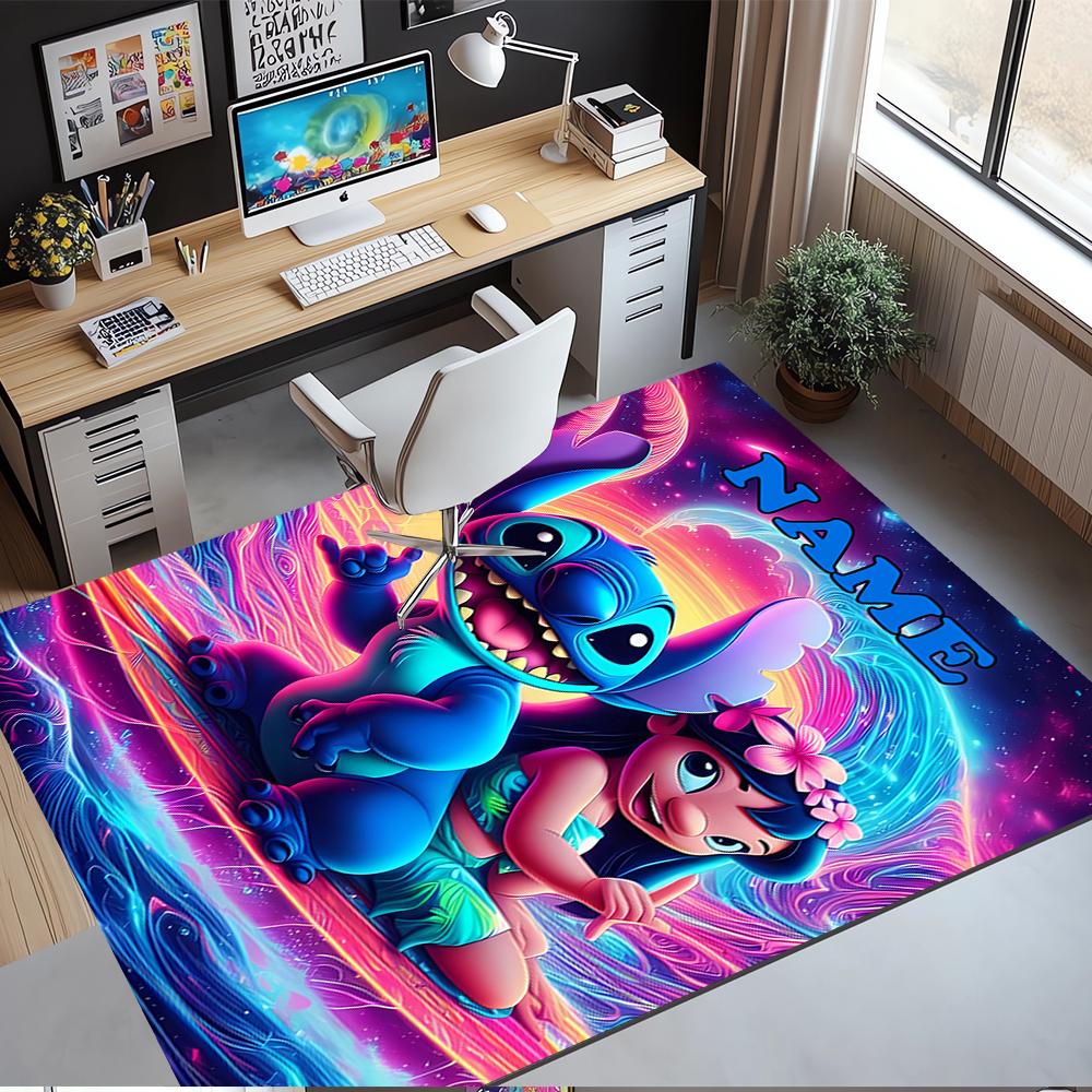 Custom Name Stitch Printed Carpet,Rug for Office Chair Living Room Bedroom Kitchen Room Decor Gifts.