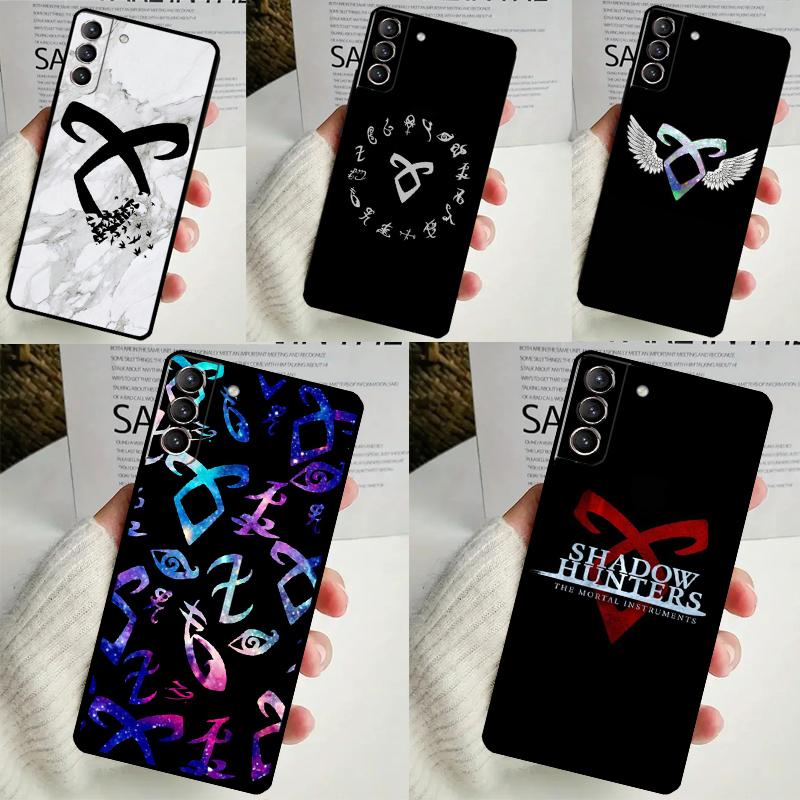 Чехол с логотипом Shadowhunters Angelic Rune для Samsung Galaxy S23 S24 Ultra S8 S9 S10 S22 Plus Note 10 20 Ultra S20 S21 FE