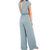 Women's Jumpsuit Summer Beach Short Sleeve Solid Color Casual Fashion Wide Leg Jumpsuit