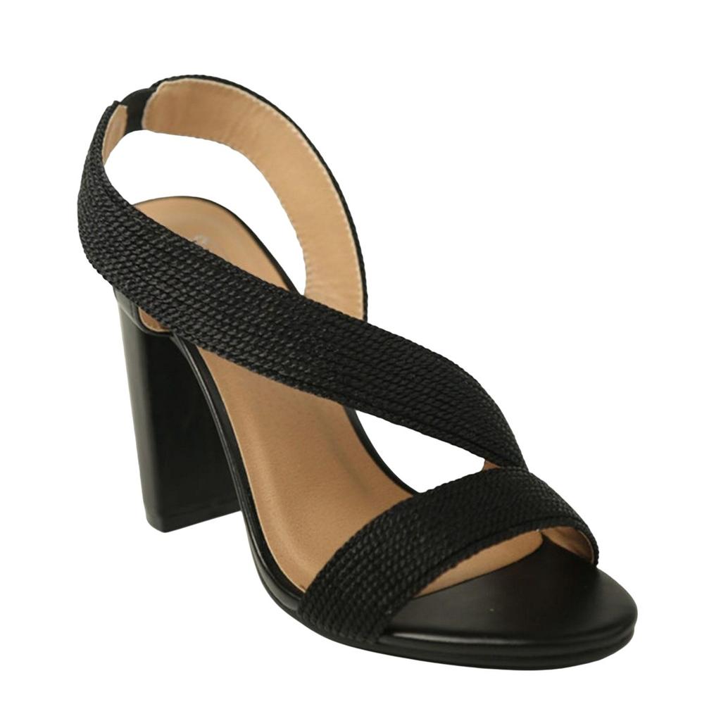 Where's That From Womens/Ladies Crossover Strap Block Heel Sandals