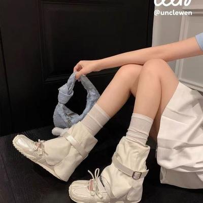 Неустающие ноги балетки женские 2025 лето платформа овчина немецкая тренировочная кожа туфли Мэри Джейн крутые ботинки ворсовые короткие ботинки