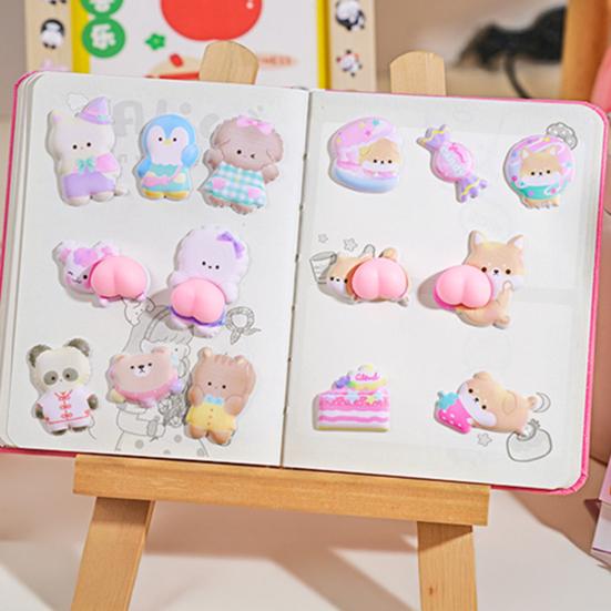 3D Сквиши Наклейки с Попками Милые Наклейки с Попками Животных Мультяшные Наклейки с Пушистыми Щенками и Котиками для Скрапбукинга DIY Проектов Украшение для Блокнота Чехла Телефона