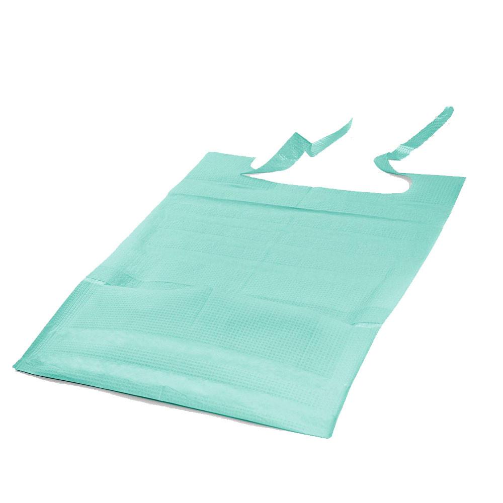 Dental Bib With Pocket 39cm x 48cm Green Foiled 54g Dentixpro 50pcs
