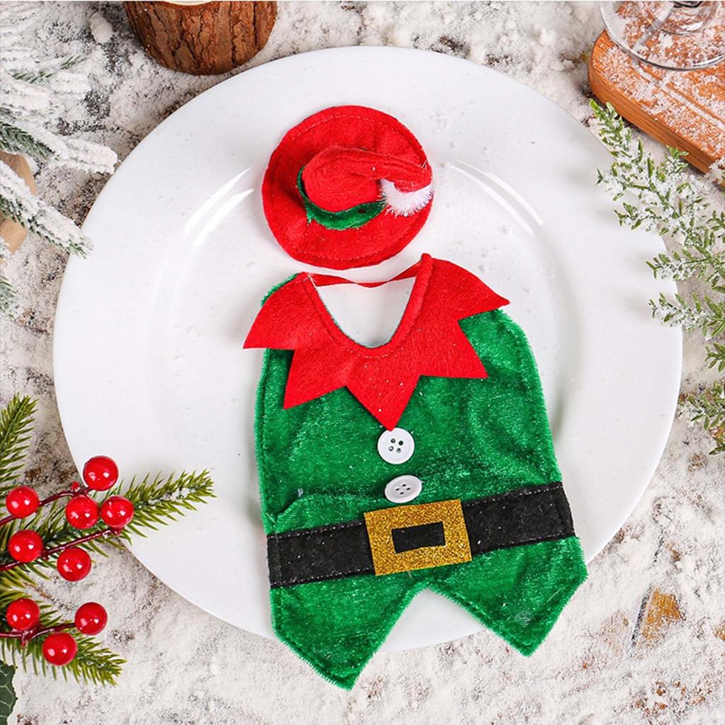 Рождественская одежда, винная бутылка, крышка, украшения, рождественские милые красные винные крышки, атмосфера стола, макет, реквизит