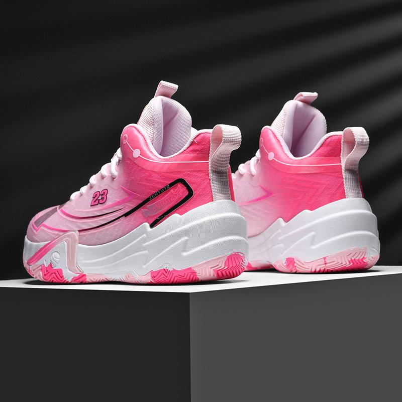 2025 New Shock-absorbing and Wear-resistant Actual Combat Mandarin Duck Basketball Shoes Men's and Women's Fashion Thick-soled Non-slip Casual Spo