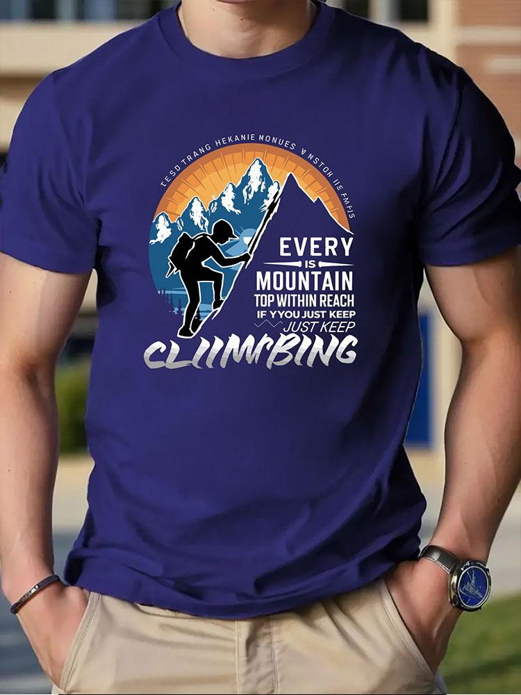 Мужская футболка с принтом 3D Mountain, летняя, удобная, дышащая, с короткими рукавами, для любителей активного отдыха, мужская футболка большого размера