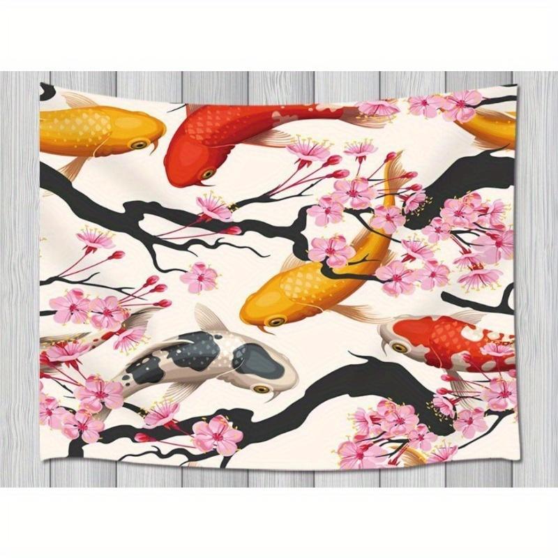 Boho Ocean Fish Koi Fish Art Design Tapestry Room Decoration Home Decor Bedroom Wall Hanging Fabric