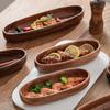 Creative Oval Solid Wood Plate Household Restaurant Boat-shaped Fruit Plate Snacks Salad Wooden Bowl Sushi Plate