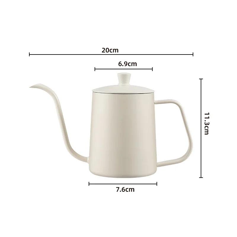 Stainless Hand Drip Coffee Hot Water Pot with Lid Gooseneck Kettle Hanging Ear Coffee Non-stick Home Kitchen Cafe Accessories