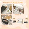Three Piece Kids Table And Chair Set With Blackboard Storage Bookshelves Natural Wood