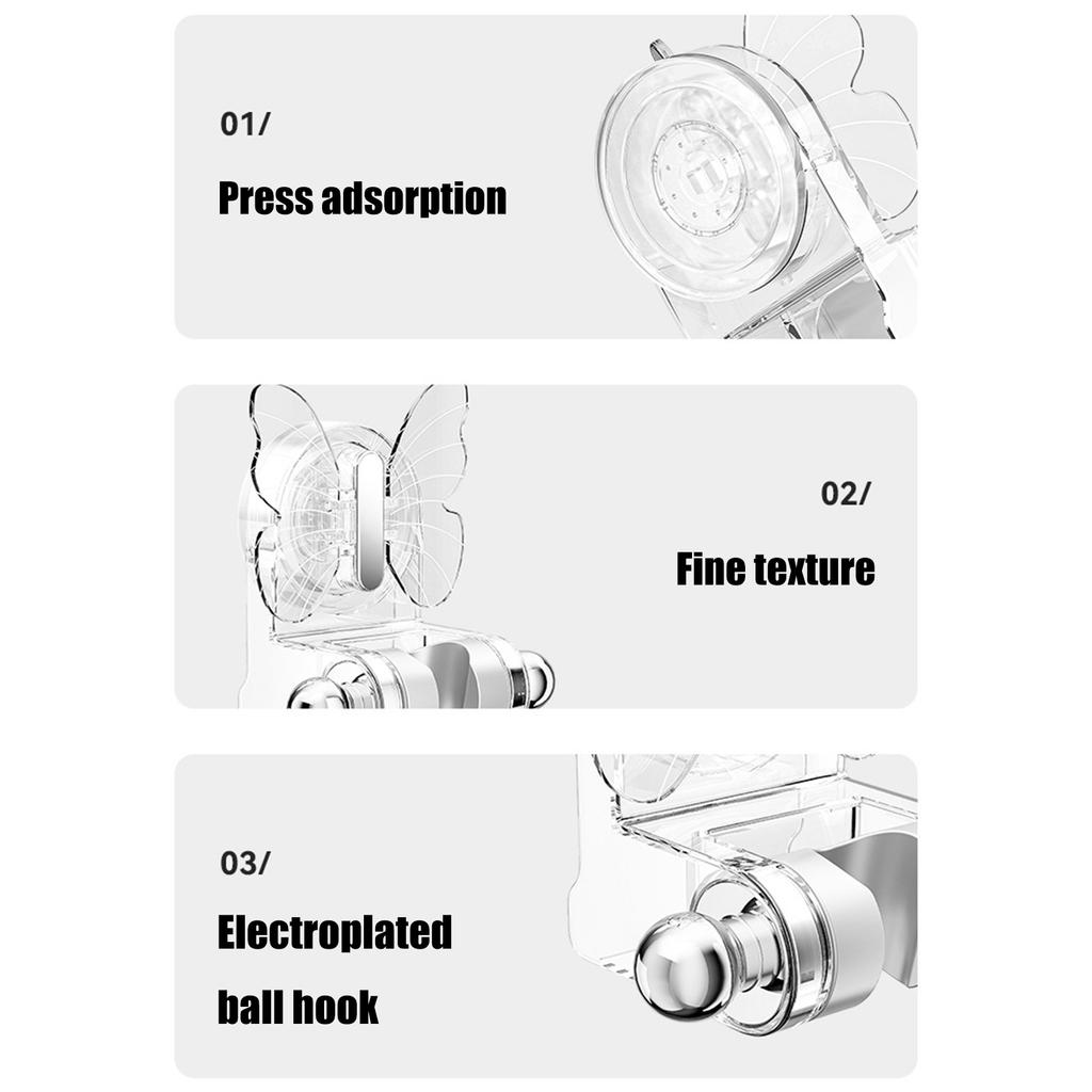 Suction Cup Shower Head Holder Wall Mount Handheld Bracket Not Drilling Wall Mounted Shower Dock Adjustable Shower Stand