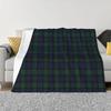 Blackwatch Tartan Modern Cute Blue and Green Plaid Throw Blanket Single Quilt Multi-Purpose Blankets#