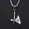 Stainless Steel Viking Axe Pendant Necklace Celtic Valknut Imitation Weapon Jewelry Gift for Boyfriend