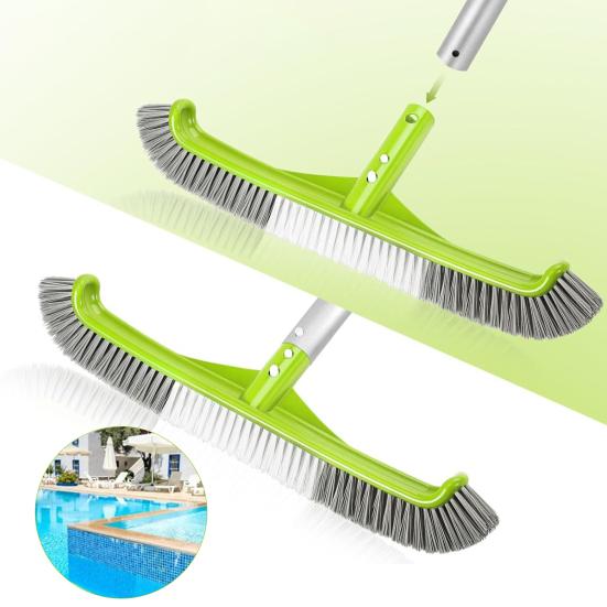 Щетка для чистки бассейна телескопическая с длинной ручкой и жесткой щетиной, универсальная щетка для плавательного бассейна