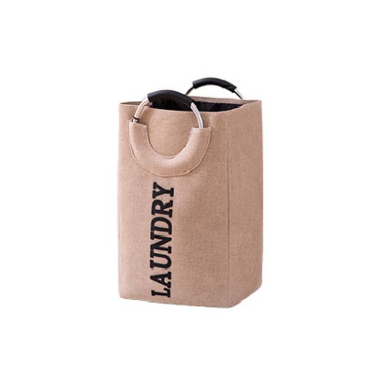 Laundry Basket Dorm Linen Collapsible Fabric Laundry Hamper with Drawstring Handle Portable Folding Dirty Clothes Bag Bathroom