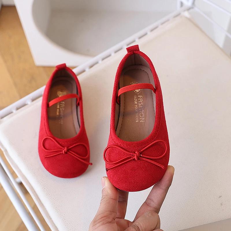 Spring Kids Ballet Flats for Girls with Cute Bowtie and Colorful Options Non-Slip Soft Sole Toddler Dance Practice Flats Elegant