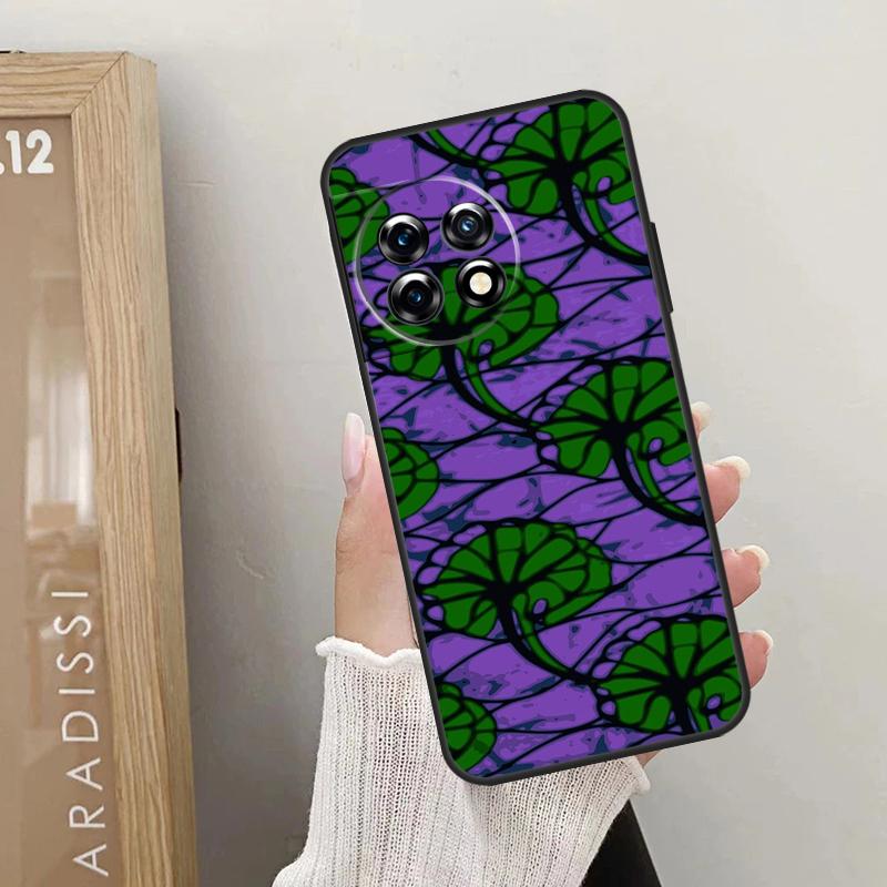 African Wax Pattern Fabric Case For OnePlus 10T 10R 12R 9R 8T 12 11 9 10 Pro Nord CE 2 3 Lite CE4 2T N10 N20 N30 Cover