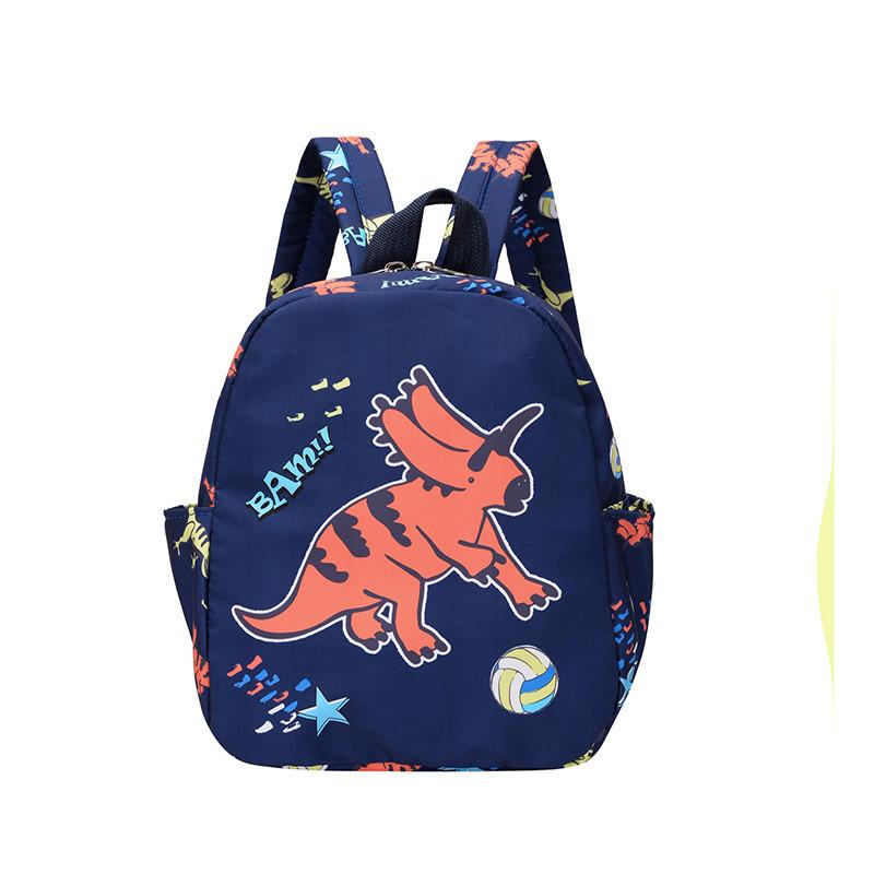 Adorable Cartoon Dinosaur Print Children's Backpack Lightweight Canvas School Bag