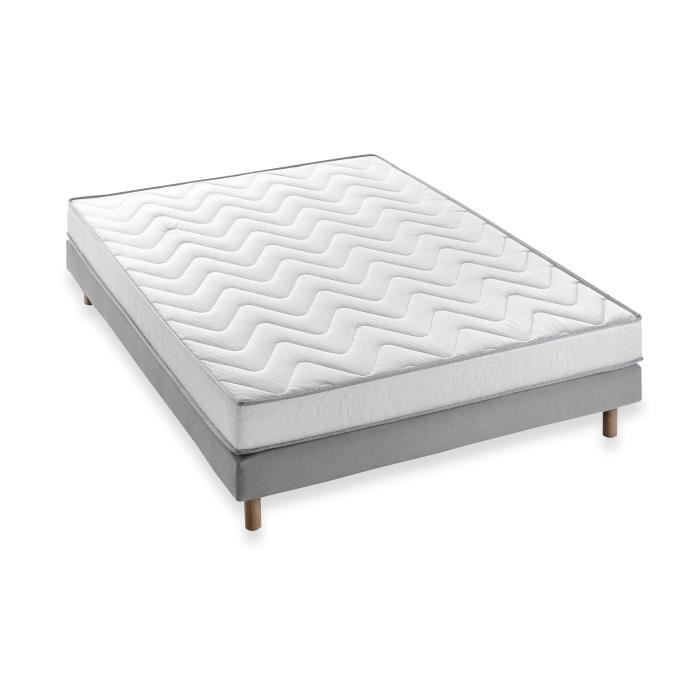 DEKO DREAM Ensemble Memoflex Matelas 140 x 190 cm + sommier - 5 zones et mémoire de forme - 16 cm