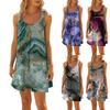 Women's Summer Fashion Beach Casual Gradient Print Sleeveless Hanging Neck Dresses