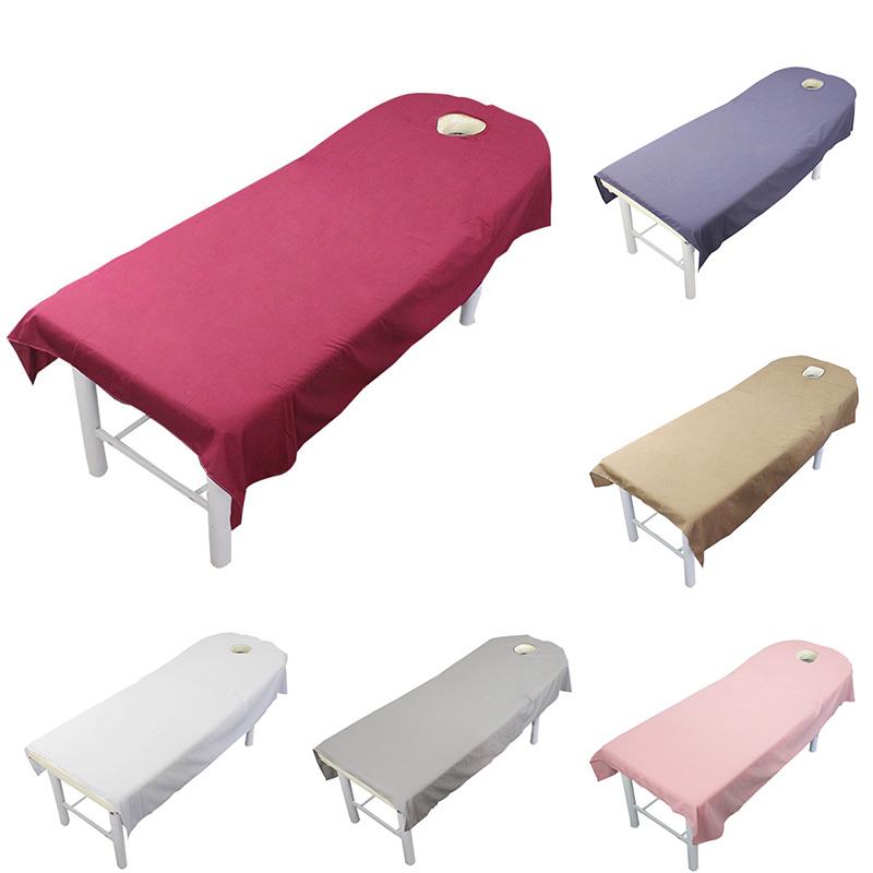 1 шт., простыня для салона красоты, спа, косметическое полиэстеровое волокно с отверстием 120 см x 190 см, массажная простыня