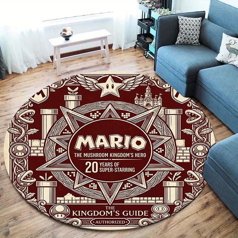 Super Mario Round Area Rug Carpet Rug For Living Room Bedroom Sofa Playroom Decor Nonslip Floor Mat