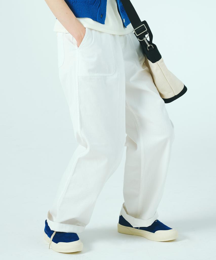 COVERNAT WOMAN Easy Elastic Cotton Pants White
