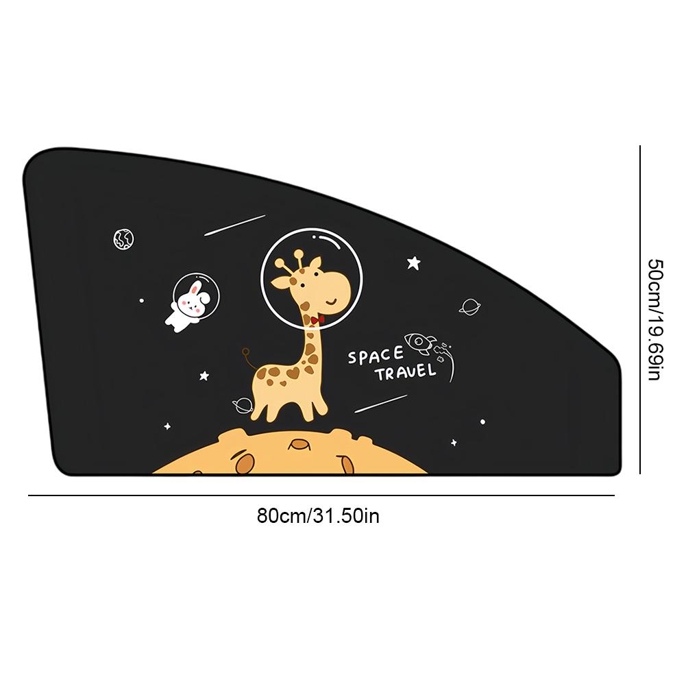 Мультяшная шторка от солнца на боковое окно, милый жираф, магнитная, автоматическая, солнцезащитная шторка, защита от УФ-лучей, магнитная шторка на окно автомобиля для ребенка