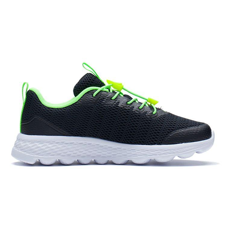 Кроссовки Li Ning Kids Comfortable Physical Fitness Test, нескользящие, амортизирующие, износостойкие, с низким верхом, детские кроссовки, цвет черный, зеленый, YKFS074-3