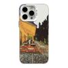 Серебряный чехол для iPhone 13/14 Pro, 15 Pro Max, 16 Pro, 17 с новым дизайном в стиле масляной живописи