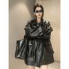 Fashionable and Casual Hong Kong Style Leather Jacket for Women