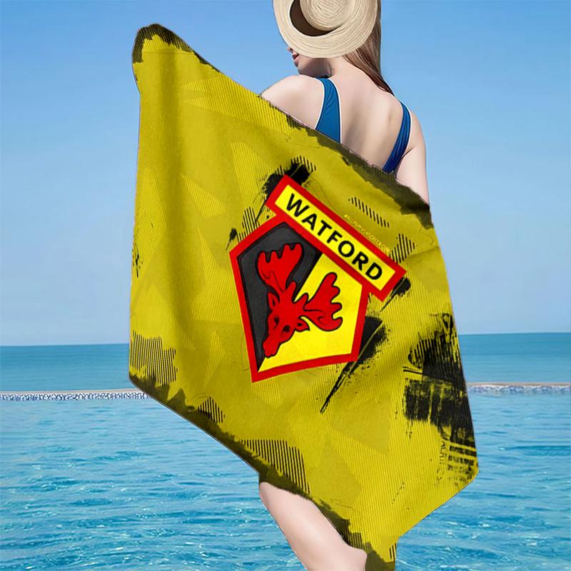 1PC Wat-ford Football Crest Beach Towel - Soft, Absorbent Microfiber, Lightweight, Ideal for The Beach, Parties, Travel, Camping fan gifts
