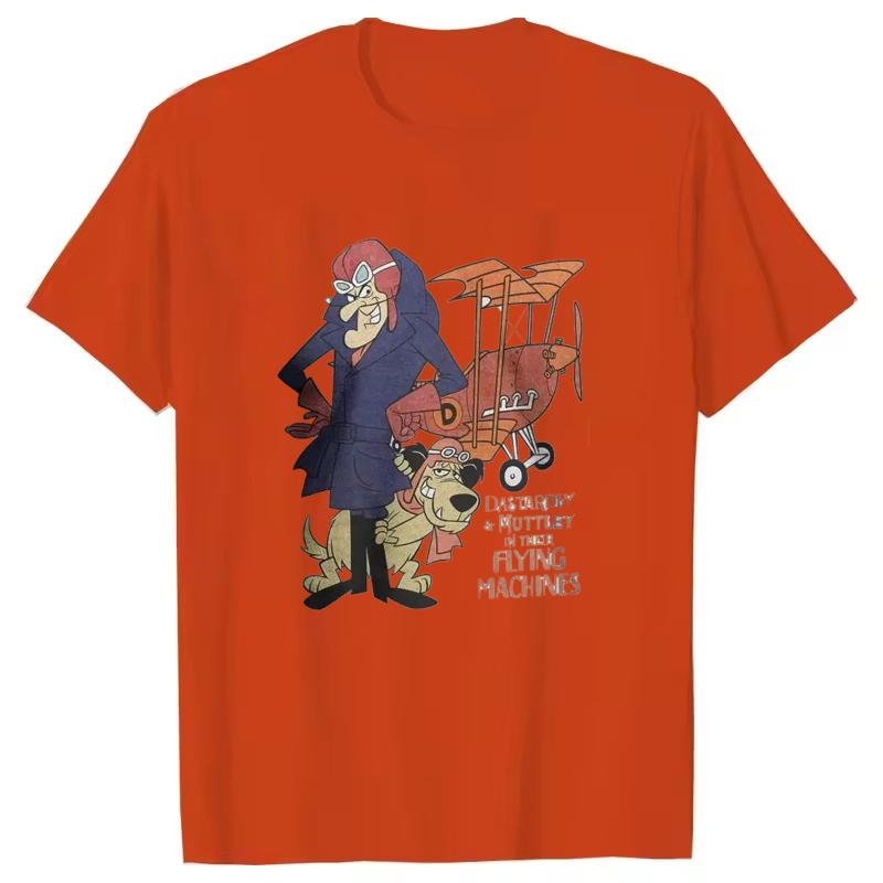 Men's Women's Dastardly Muttley Flying Machines Wacky Races Cartoon T Shirts Clothing O Neck Tee Shirt Graphic Printed T-Shirts