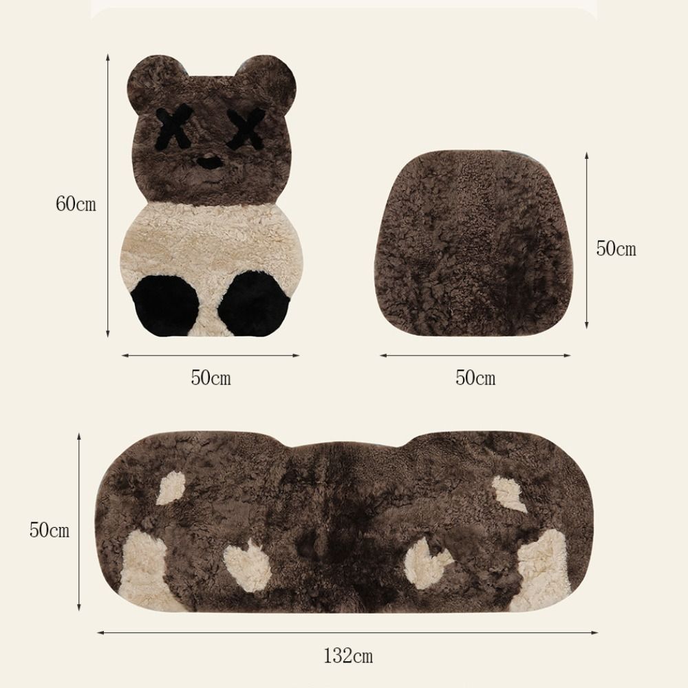 Утолщенная подушка для сиденья автомобиля с изображением медведя, мягкий чехол для сиденья автомобиля, прочная теплая подушка с изображением мультяшного автомобиля для холодной погоды