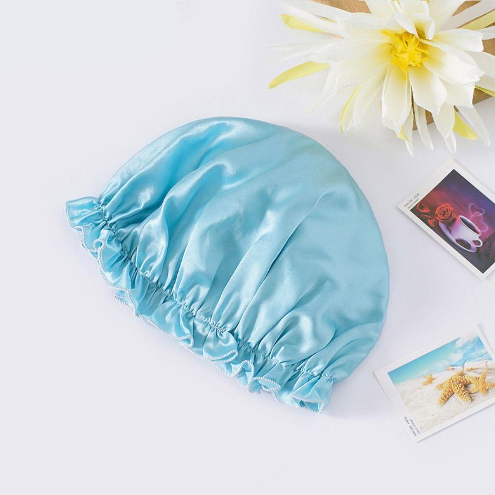 Elastic Large Silk Sleeping Cap Fashion Hair Loss Hats New Women Hair Bonnets