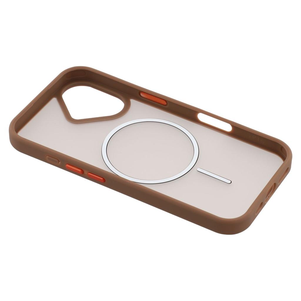 Для iPhone 16 Магнитный чехол Кожа на ощупь ТПУ+ПК Задняя крышка телефона