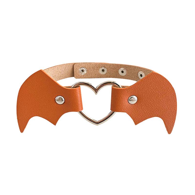 Punk Heart Bat Leather Choker Necklace - Trendy Halloween & Christmas Neckband