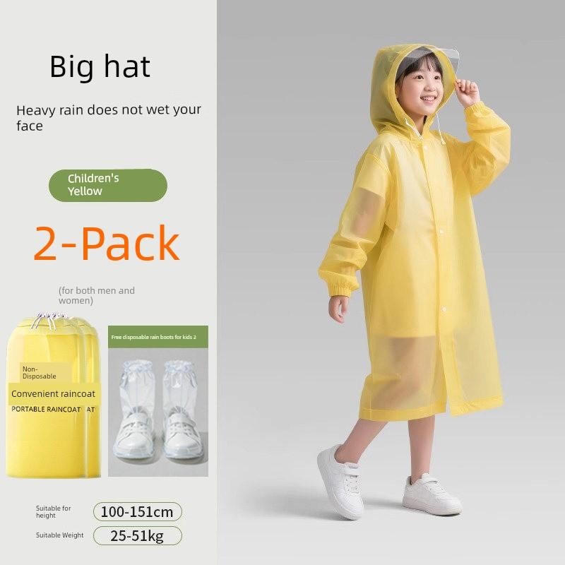 Children's Portable Disposable Thickened Long Raincoat for Full-Body Protection Against Heavy Rain, Suitable for Outdoor Use, Boys and Girls