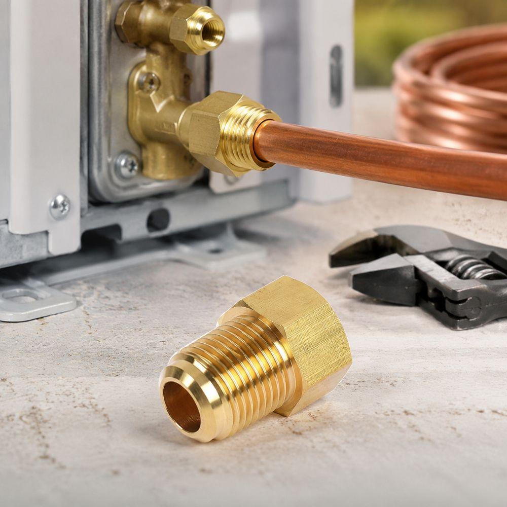 1/4" 3/8" 1/2" 3/4" Copper Tube Adapter Brass Reducer Joint Flare Fitting Brass Pipe Fitting