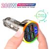 200W Multi-Port Car Charger QC3.0 PD Fast Charging USB Type-C
