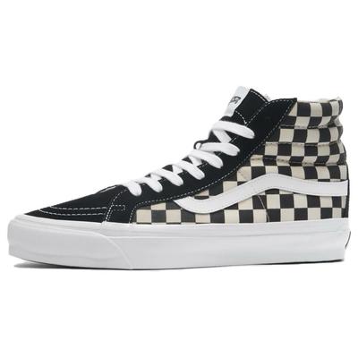 Sk8-Hi Reissue 38 Checkerboard - черные кроссовки унисекс с белым VN000CR02BO