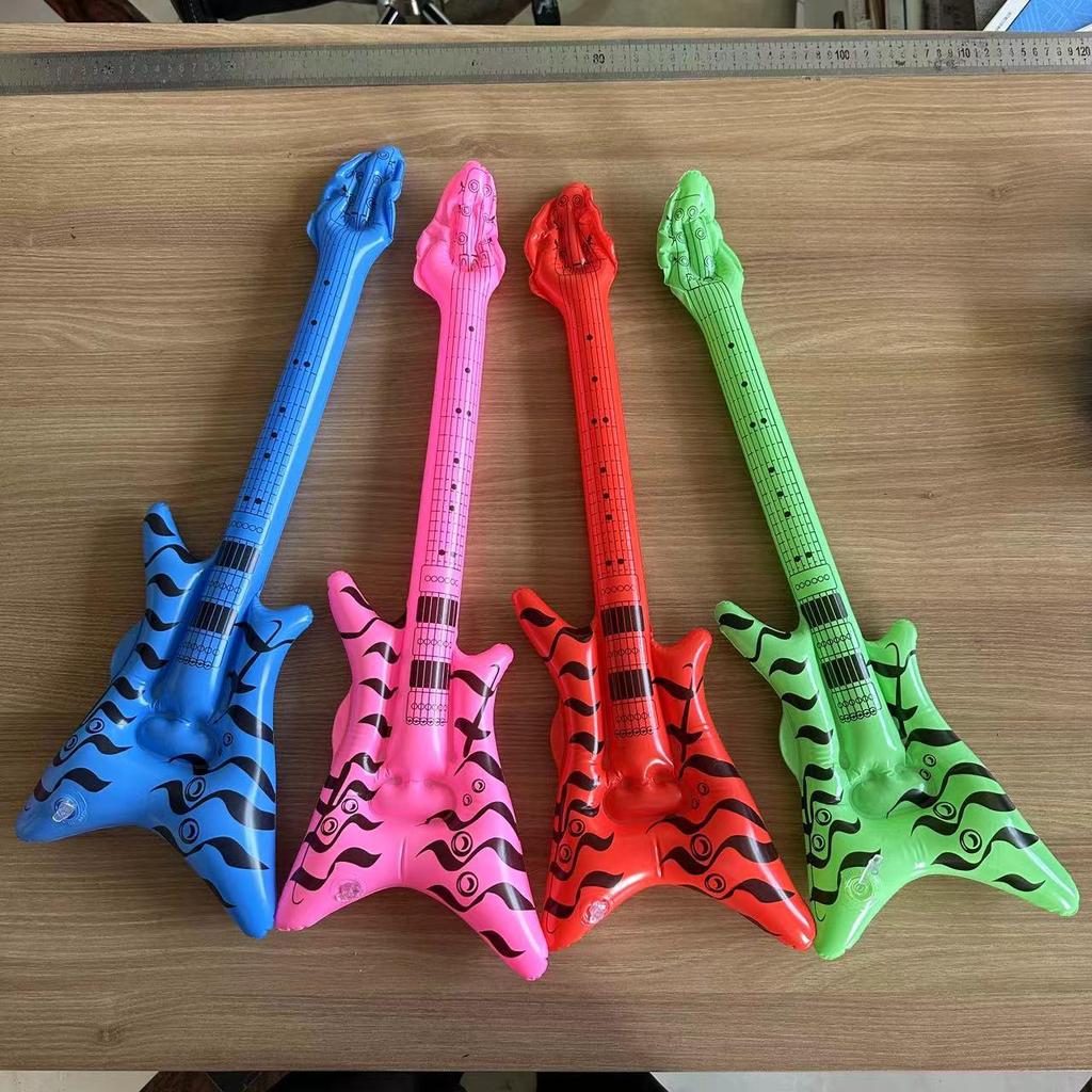 Набор надувных музыкальных инструментов из ПВХ для детей - Гитара и Микрофон, реквизит для сценических вечеринок.