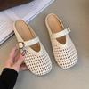 Полутапочки с выдолбленным плетеным носком, женские летние туфли с мягкой подошвой, дышащие, шлепанцы на плоской подошве для ленивых